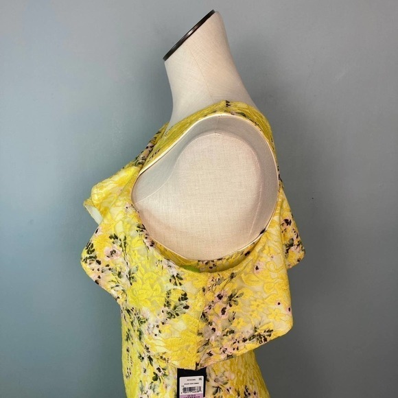 Rachel Roy Jolie Dress Solar Sun Combo Lace Overlay Yellow Sheath Dress Size 6 - Picture 7 of 16